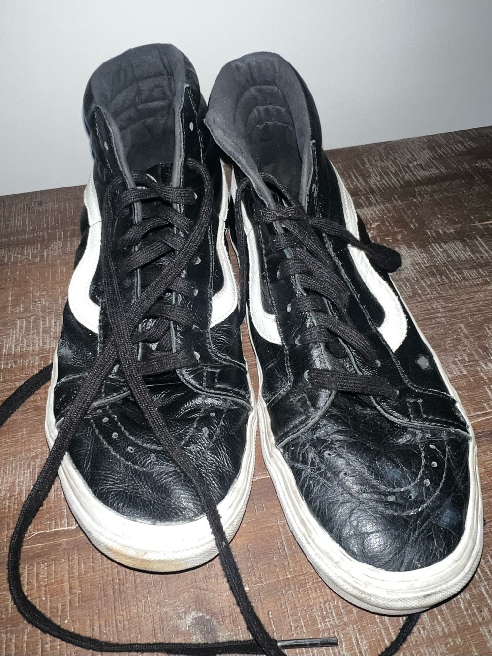 Vans Black High-Top Sneakers with White Side Stripe